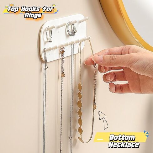 3 عبوات من منظم المجوهرات على الحائط، حامل قلادة على شكل خطاف للمجوهرات، منظم حامل المجوهرات، منظم المجوهرات، منظم المجوهرات، حامل قلادة من الأكريليك المعلق in Kuwait