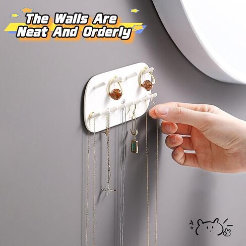 3 عبوات من منظم المجوهرات على الحائط، حامل قلادة على شكل خطاف للمجوهرات، منظم حامل المجوهرات، منظم المجوهرات، منظم المجوهرات، حامل قلادة من الأكريليك المعلق in Kuwait