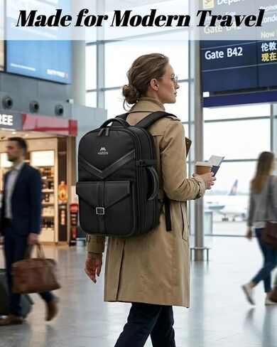 MATEIN CLASSIC 18x14x8 Personal Item Backpack for Frontier Airline, TSA Approved Travel Backpack with Detachable Tech Organizer, Underseat Carry-On Bag Fits 17.3" Laptop for Work Business in Saudi Arabia