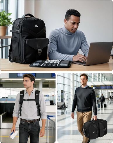 MATEIN CLASSIC 18x14x8 Personal Item Backpack for Frontier Airline, TSA Approved Travel Backpack with Detachable Tech Organizer, Underseat Carry-On Bag Fits 17.3" Laptop for Work Business in Saudi Arabia