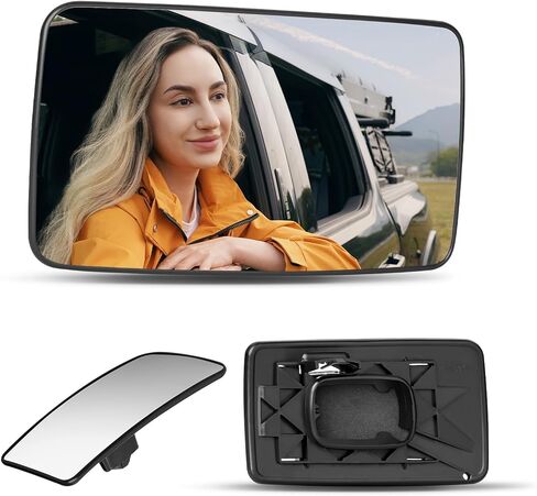 Lower Passenger Side Mirror Compatible with Ford F150 2013-2014, F250 F350 F450 F550 2008-2016, F650 F750 2016-2019 Super Duty Pickup Truck - Right Side Mirrors Replacement Glass in Kuwait