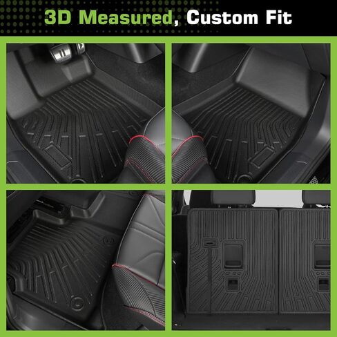 Floor Mats for Dodge Durango 6 Seats 2016-2026, Heavy Duty TPE Waterproof Non-Slip All Weather Protection Custom, Floor Mats & Cargo Liner & Seatback Mat (with Velcro) in Saudi Arabia