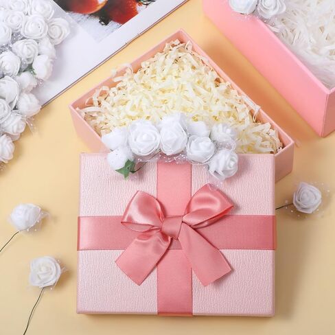 Yolev 144Pcs Mini Artificial Rose Flower Heads and Soft Stem Small White Flowers with Gauze PE Mini Flowers for Crafts DIY Wedding Bouquet Hair Clips Headbands Wreath Bridal Shower Party Home Decor in Saudi Arabia