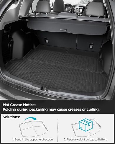 Floor Mats & Cargo Liner for Honda CR-V 2012–2016 Full Set, All Weather TPE Rubber Floor Liners Trunk Mat for Honda CR-V LX EX SE (No Subwoofer), Not for EX-L/Touring, CR-V Accessories Black in Kuwait