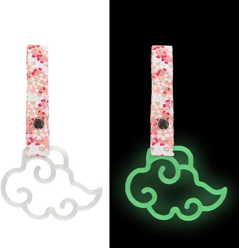 Q1-TECH, JDM Tsurikawa Ring Japanese Subway Train Bus Car Handle Anime Cloud Shaped Handle Hand Strap Rear Front Bumper Warning Rings Drift Charm Drift Bosozoku Car Accessory (Glow In Dark -RDC) in Kuwait