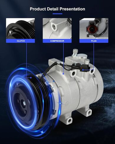 ECCPP AC Compressor Fast Cooling HS18 2001-2008 Fit for Hyundai Santa Fe for Kia Optima 2.4L Air Conditioning Compressor 5 Grooves in Saudi Arabia