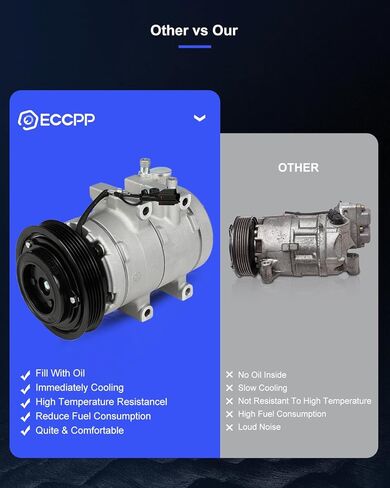 ECCPP AC Compressor Fast Cooling HS18 2001-2008 Fit for Hyundai Santa Fe for Kia Optima 2.4L Air Conditioning Compressor 5 Grooves in Saudi Arabia