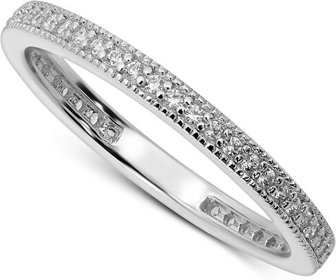925 Sterling Silver Cubic Zirconia Stackable Band Ring in Kuwait