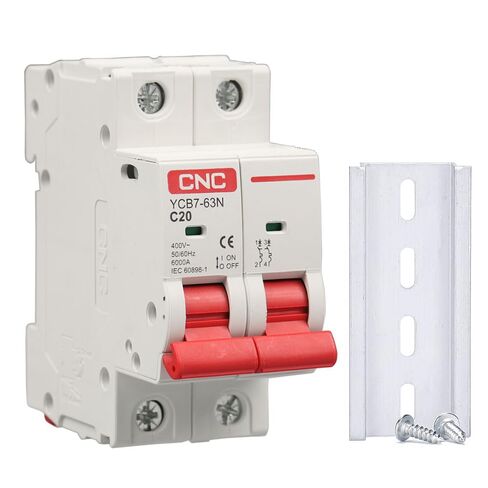 CNC AC Miniature Circuit Breaker, 63 Amp 120V/240V 2 Pole DIN Rail Mount Circuit Breaker, Thermal Magnetic Trip, Solar AC Disconnect Switch MCB (63Amp) in Saudi Arabia