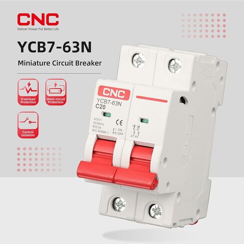 قاطع دائرة مصغر CNC AC، 63 أمبير 120 فولت/240 فولت 2 قطب DIN قاطع دائرة مثبت على السكك الحديدية، رحلة مغناطيسية حرارية، مفتاح فصل التيار المتردد بالطاقة الشمسية MCB (63Amp) in Kuwait