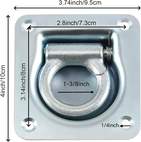 seunmuk 8 حزمة راحة D-حلقة التعادل أسفل مرساة، الثقيلة الصلب راحة عموم D-حلقة التعادل أسفل مرساة لشاحنة مقطورة بيك اب مسطحة، 3306 رطل القدرات، مربع in Kuwait