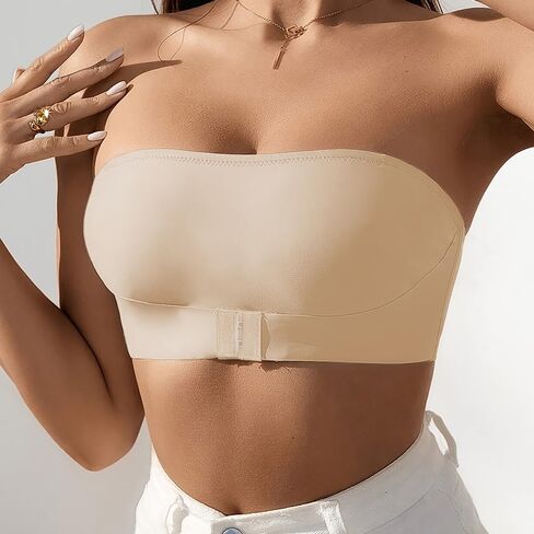 Non-Slip Strapless Bra for Women - Silicone Padded Wireless Bandeau, Tube Top Bralette in Saudi Arabia