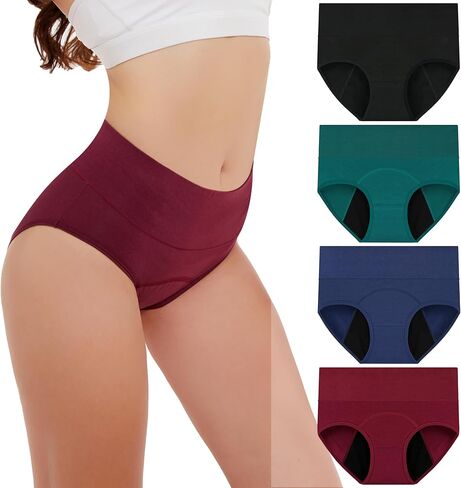 Period Underwear for Women Cotton Period Panties Leakproof Panty High Waisted Menstrual Postpartum Hipster Briefs in Saudi Arabia