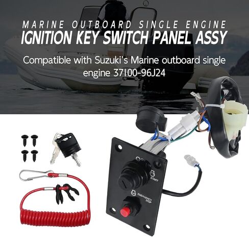 Ignition Switch Panel with 2 Keys 37100-96J24 for Marine Outboard Single Engine Replacment for Suzuki Outboard Boat Motor Engine, 37100-96J24 37100 96J24 in Saudi Arabia