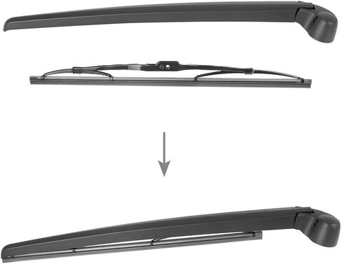 X AUTOHAUX 8E9955425C 8E9955407C Rear Windshield Wiper Blade Arm Set 430mm 17inch for Audi A3 2006-2013 for A4 Avant 2001-2008 in Saudi Arabia
