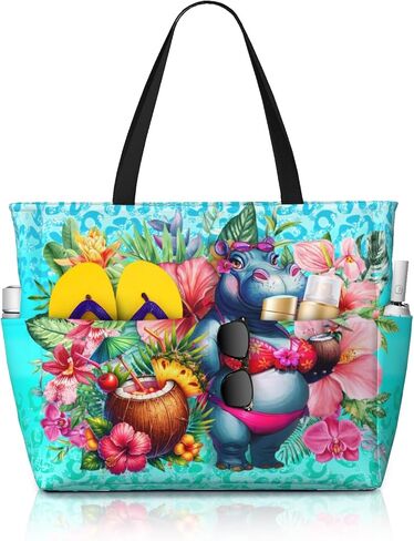 Beach Bags for Women Large Waterproof Beach Tote Bag Zipper Swim Bag Sandproof Pool Bags Large Tote in Saudi Arabia