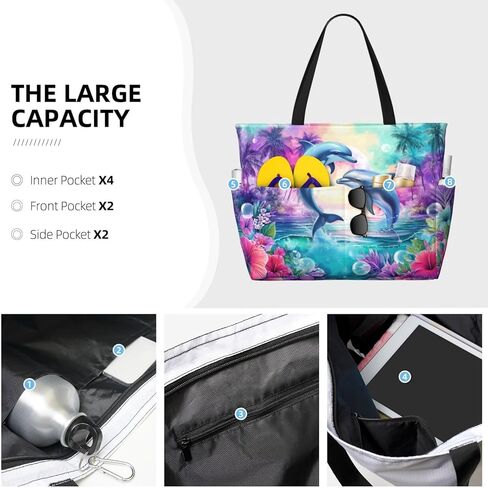 Beach Bags for Women Large Waterproof Beach Tote Bag Zipper Swim Bag Sandproof Pool Bags Large Tote in Saudi Arabia