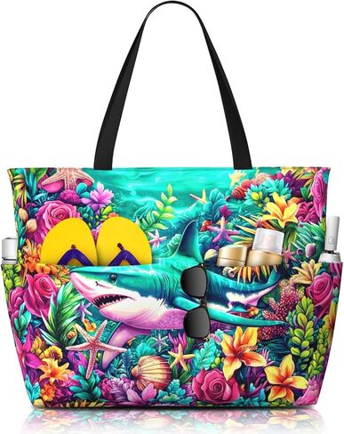 Beach Bags for Women Large Waterproof Beach Tote Bag Zipper Swim Bag Sandproof Pool Bags Large Tote in Saudi Arabia