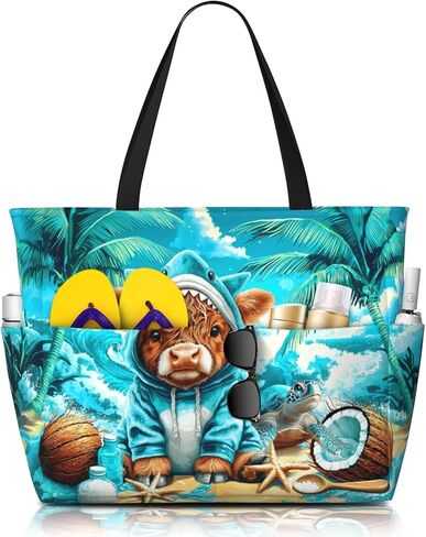 Beach Bags for Women Large Waterproof Beach Tote Bag Zipper Swim Bag Sandproof Pool Bags Large Tote in Saudi Arabia