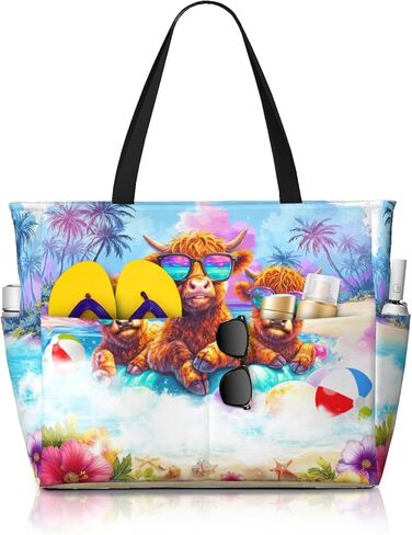 Beach Bags for Women Large Waterproof Beach Tote Bag Zipper Swim Bag Sandproof Pool Bags Large Tote in Saudi Arabia