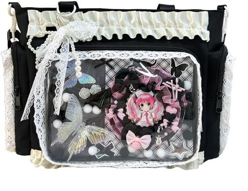 Ita Bag Womens Y2k Cute Hand Bags Kawaii Ita Crossbody Purse Lace Ruffle Trim Crossbody Tote in Kuwait
