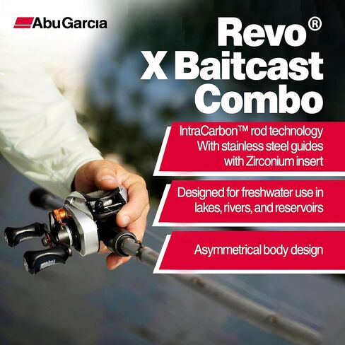 Abu Garcia Revo X Low Profile Baitcast Reel and Fishing Rod Combo in Saudi Arabia