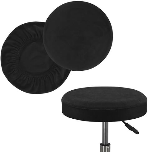 1PCS Flannel Round Bar Stool Seat Covers Washable Elastic Stretch Bar Chair Covers for 12-14 Inch Chair in Saudi Arabia