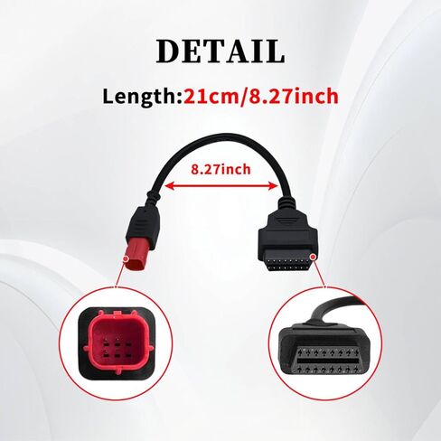 6 Pin OBD2 Adapter Fit for Honda Guzzi Kawasaki Suzuki Yamaha Ducati Piaggio Vespa Motorcycle OBD Diagnostic Cable, Euro5 6 Pin Connector Fits CAN Bus and K-Line,Work with Elm327 Scanner in Kuwait