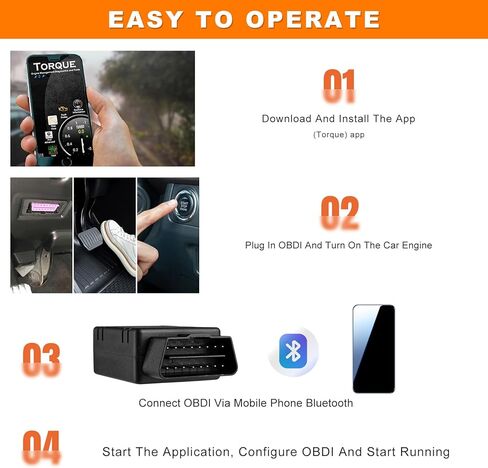 Bluetooth OBD2 Scanner for Car, Wireless OBDII Scan Tool Auto Engine Diagnostic Code Reader, Professional OBD2 Fault Diagnosis Tester Vehicle Interface Scanner for Phone and PC in Kuwait