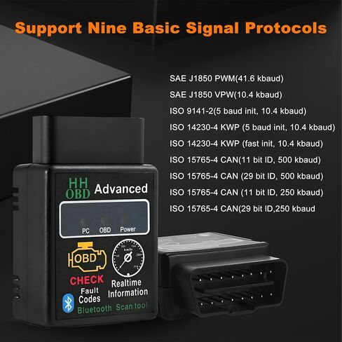 Bluetooth OBD2 Scanner for Car, Wireless OBDII Scan Tool Auto Engine Diagnostic Code Reader, Professional OBD2 Fault Diagnosis Tester Vehicle Interface Scanner for Phone and PC in Kuwait