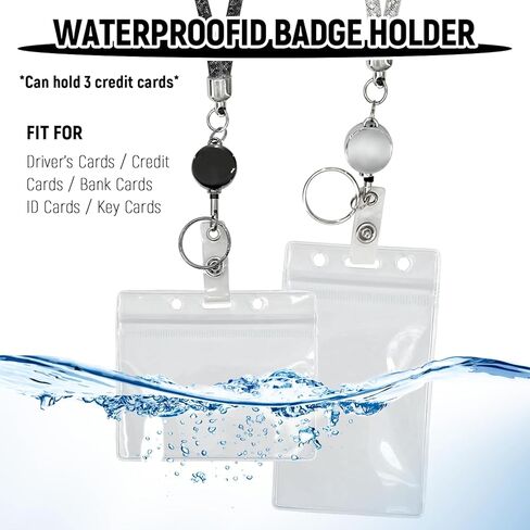 حبال لبطاقات سفينة الرحلات البحرية، قطعتان من حبل شارة قابل للسحب مع حامل لبطاقة الهوية، حبل كريستال بلينغ للنساء والرجال، مجموعة فضية وسوداء للعمل والمؤتمرات والأحداث والتمريض والمعلمين in Kuwait