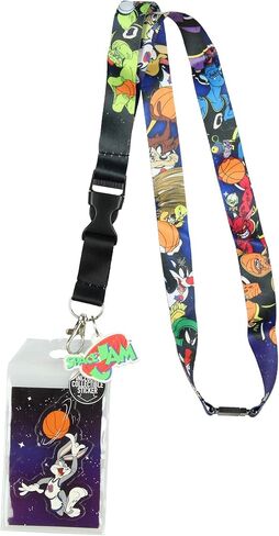 حامل بطاقة تعريف بحبل قصير لشخصية Bioworld Space Jam ToonSquad Vs Monstars مع سحر مطاطي وملصق قابل للتجميع in Kuwait