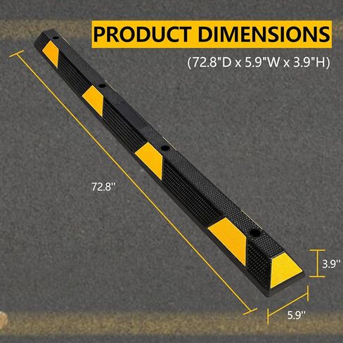 عبوة واحدة من سدادة انتظار المرآب للمرآب، سدادة سيارة مطاطية مقاس 72 بوصة مع خطوط أمان عاكسة، أداة مساعدة وقوف السيارات في المرآب متينة وواضحة للغاية للسيارات والشاحنات والمركبات الترفيهية والمقطورات مع تركيب الترباس. in Kuwait