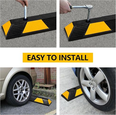 عبوة واحدة من سدادة انتظار المرآب للمرآب، سدادة سيارة مطاطية مقاس 72 بوصة مع خطوط أمان عاكسة، أداة مساعدة وقوف السيارات في المرآب متينة وواضحة للغاية للسيارات والشاحنات والمركبات الترفيهية والمقطورات مع تركيب الترباس. in Kuwait