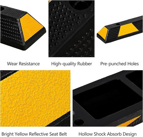 عبوة واحدة من سدادة انتظار المرآب للمرآب، سدادة سيارة مطاطية مقاس 72 بوصة مع خطوط أمان عاكسة، أداة مساعدة وقوف السيارات في المرآب متينة وواضحة للغاية للسيارات والشاحنات والمركبات الترفيهية والمقطورات مع تركيب الترباس. in Kuwait