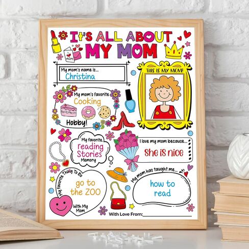 Luckyhern 24 Pcs Mothers Day Coloring Posters Color Your Own All About Mom Poster Mothers Day Crafts for Preschool Kindergarten Elementary School Teachers Mother's Day Gifts School Home Activities in Kuwait