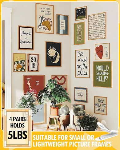 شرائط تعليق الصور من LuBanSir، 80 قطعة من شماعات الصور بدون أظافر للمنزل والمكتب، 5 رطل، أبيض in Kuwait