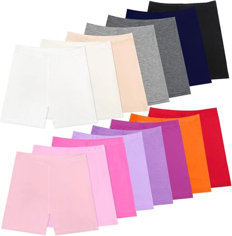 15 Pack Girls Dance Shorts, Bike Shorts for Toddlers, Biker Cartwheel Under Dress Multicolor Girls Clothes in Kuwait