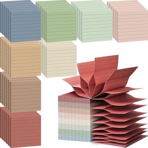 48 Pack Pop Up Lined Sticky Notes 3x3, 8 Colors Accordion Sticky Notes with Lines, Self Sticky Note Memo Pads for School and Office Supplies, Morandi in Kuwait