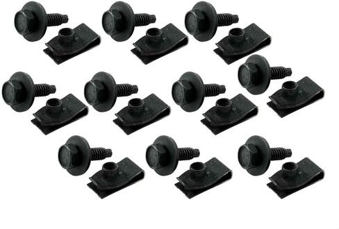 Allstar Performance ALL18558 Body Bolt Kit with Clips, (Pack of 10), Black, 10 Pack in Kuwait