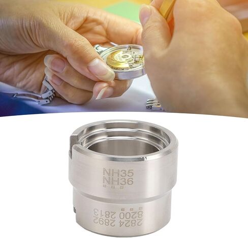 Watch Movement Base, Stainless Steel Watch Movement Holder Base, Protable Watches Modding Repair Tool with Storage Box Replacement for 2824, 2892, 8200, 2813, NH35, NH36 in Kuwait