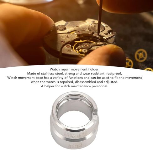 Watch Movement Base, Stainless Steel Watch Movement Holder Base, Protable Watches Modding Repair Tool with Storage Box Replacement for 2824, 2892, 8200, 2813, NH35, NH36 in Kuwait