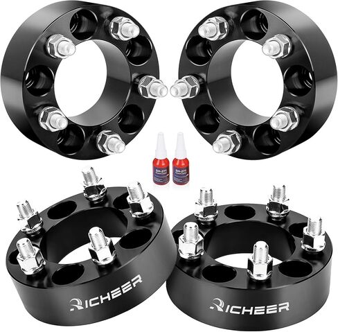 Richeer 5x4.5 Wheel Spacers for YJ TJ XJ KJ KK ZJ Wrangler Explorer Mustang Edge Ranger, 4PCS 1.5 inch 5x114.3mm 5 Lug Forged Wheel Spacer with 1/2-20 Studs 82.5 mm Center in Kuwait