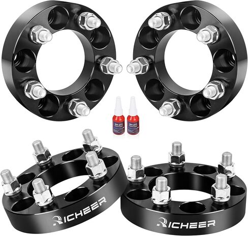 Richeer 5x4.5 Wheel Spacers for YJ TJ XJ KJ KK ZJ Wrangler Explorer Mustang Edge Ranger, 4PCS 1.5 inch 5x114.3mm 5 Lug Forged Wheel Spacer with 1/2-20 Studs 82.5 mm Center in Saudi Arabia