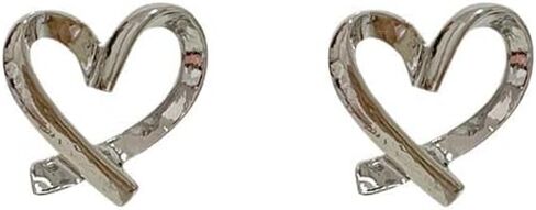 Silver Stud Earrings for Women Small Love Heart Shaped Dainty Cute Hypoallergenic Earrings Fashion Jewelry Mother's Day Gifts in Saudi Arabia