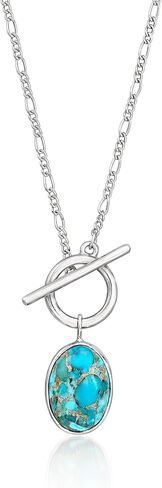 Ross-Simons Turquoise Toggle Necklace in Sterling Silver in Saudi Arabia
