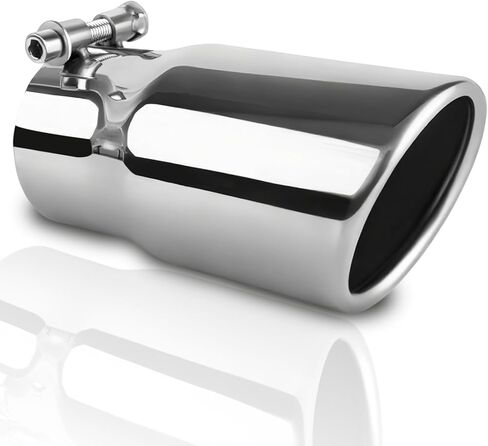 MuHize Exhaust Tips 2.5" Inlet, 3" Outlet 6" Length Performance Exhaust Tip, Bolt on, Rolled Edge, Stainless Steel Polished, Diesel Exhaust Pipe for Pickup Truck, Car, Truck in Saudi Arabia