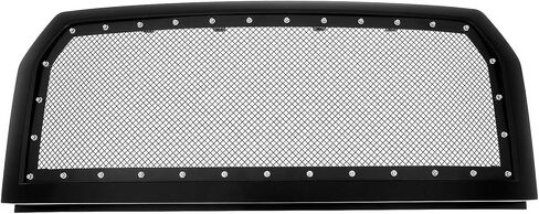 APS Premium Stainless Steel Black Rivet Stud Mesh Front Grille Grill with Shell Compatible with Ford F150 2015 2016 2017 Main Upper N19-H0136PF in Saudi Arabia