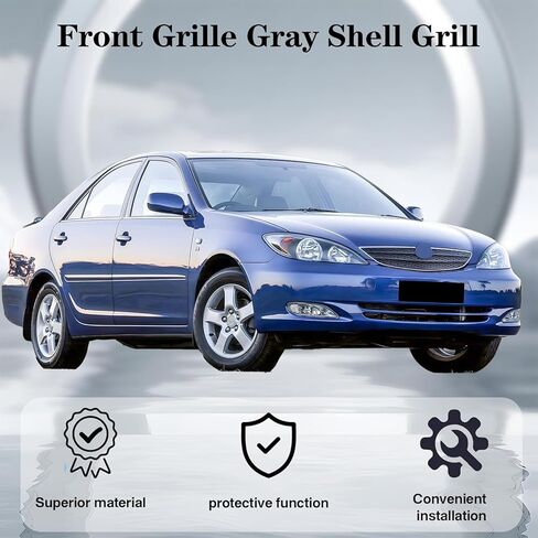 New Grille Painted Gray Shell and Insert Replacement For Toyota Camry 2002 2003 2004 (LE/XLE Models) Without Action Package Replaces OE 53101AA020 | TO1200233 | T070108 in Kuwait