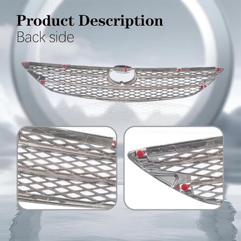 New Grille Painted Gray Shell and Insert Replacement For Toyota Camry 2002 2003 2004 (LE/XLE Models) Without Action Package Replaces OE 53101AA020 | TO1200233 | T070108 in Kuwait